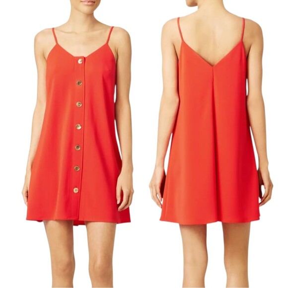 Amanda Uprichard Women's Dress M Coral Orange Sleeveless Revolve Cocktail - Picture 1 of 7